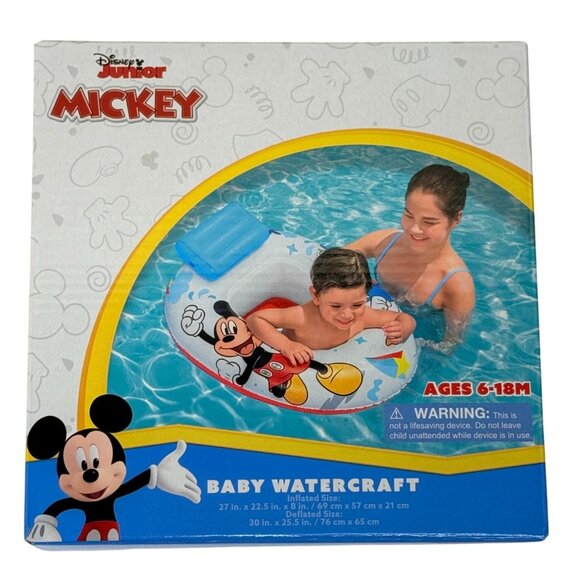 Disney Mickey Mouse Baby Pool Float Watercraft Inflatable Ages 6–18M - Picture 1 of 3